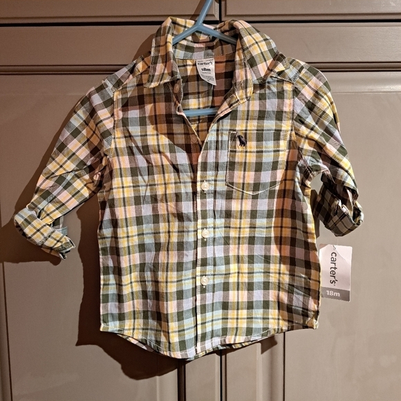 Carter's boys 18 month button up top New - Picture 1 of 5